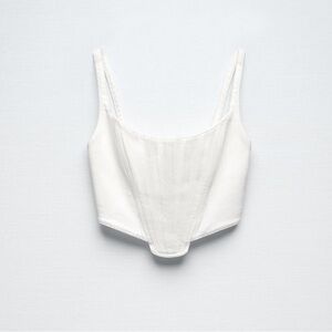 Oyster white Topstitched corset top. NEVER WORN